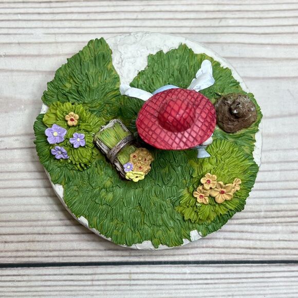 Candle Jar Topper/Lid Angel Watering Flower Garden Basket Summer Groundhog Green - Picture 7 of 10